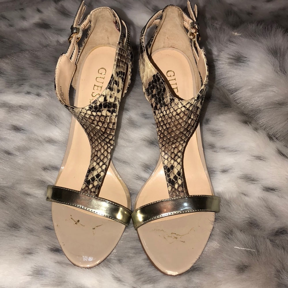 Guess Snake Print Heels